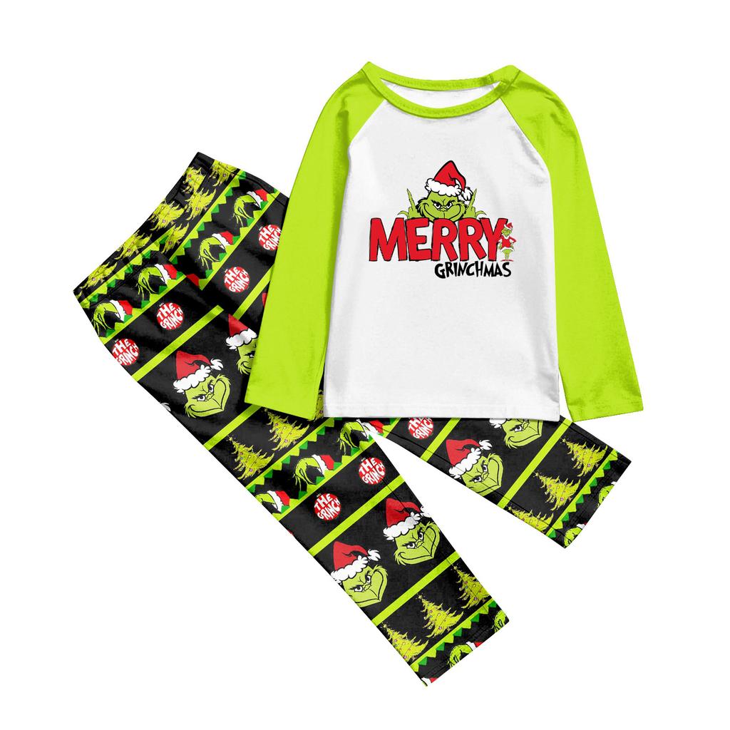 Weihnachtstag Drucke Familie Passend Langarm Tops+Hosen Set Familie Passende Sets