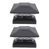2 Pack Solar Post Light LED Warm and White Lighting Weather Proof Solar Powered Deck Fence Post   Light for Patio Porch