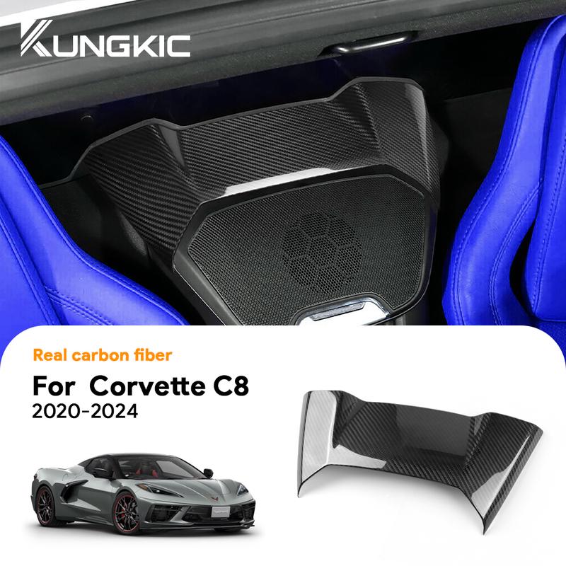 Hard Dry Carbon Fiber For Chevrolet Corvette C8     2024 Car Gear Rear Cover Sticker Interior Accessories