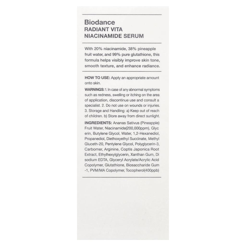 Biodance Radiant Vita Niacinamide Serum, 30ml (1.01 Fl Oz)