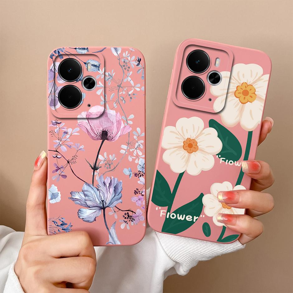 Trendy Floral Soft Silicone Case For Realme 14T 14 Pro Plus Lite 5G Protective Cover For Realme14T Realme14Pro Plus Lite Fundas