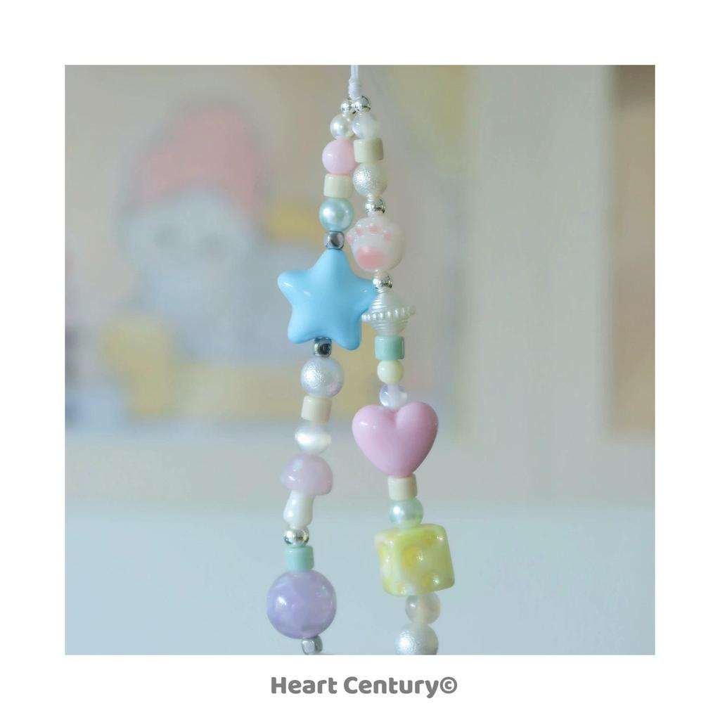 Originální roztomilá hvězdičková korálková šňůrka na mobil a přívěsek klíčenka proti ztrátě fotoaparátu