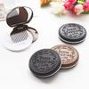 1 Pcs Chocolate Biscuit Mini Pocket Mirror With Comb Princess Portable Biscuit Shape Makeup Folding Mirror With Comb