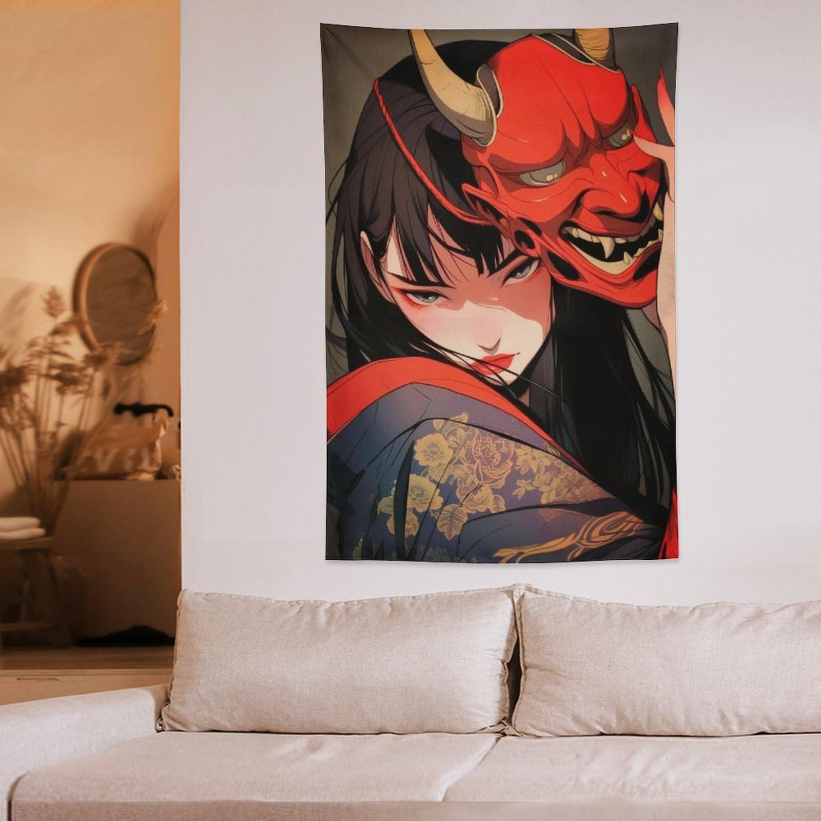 

VIKAMA Warrior Maiden Anime Girl Tapestry Art Wall Decoration for Bedroom and Living Room Wall Hanging Home Decor 74x94cm(29x37in)