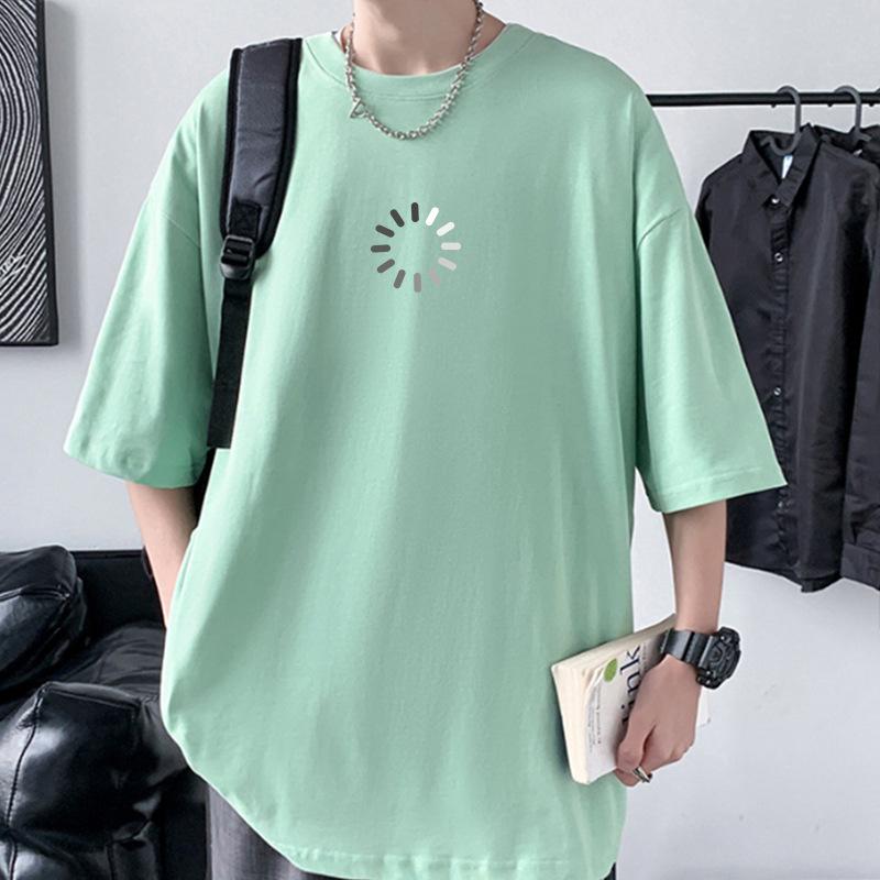 Summer Men's Oversized Drop Shoulder T-Shirt 100% Cotton Streetwear Tee