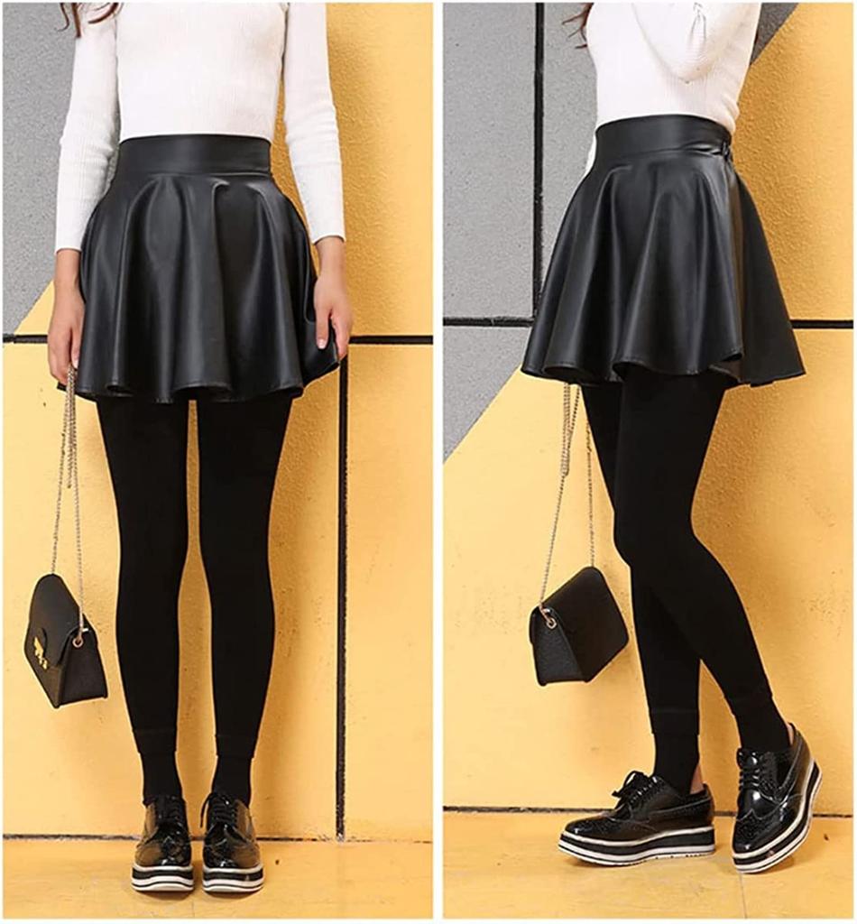 flared mini skirt with an silhouette and elastic and flattering leg lengthening Available in sizes Made of PU this skirt features and ruffles in