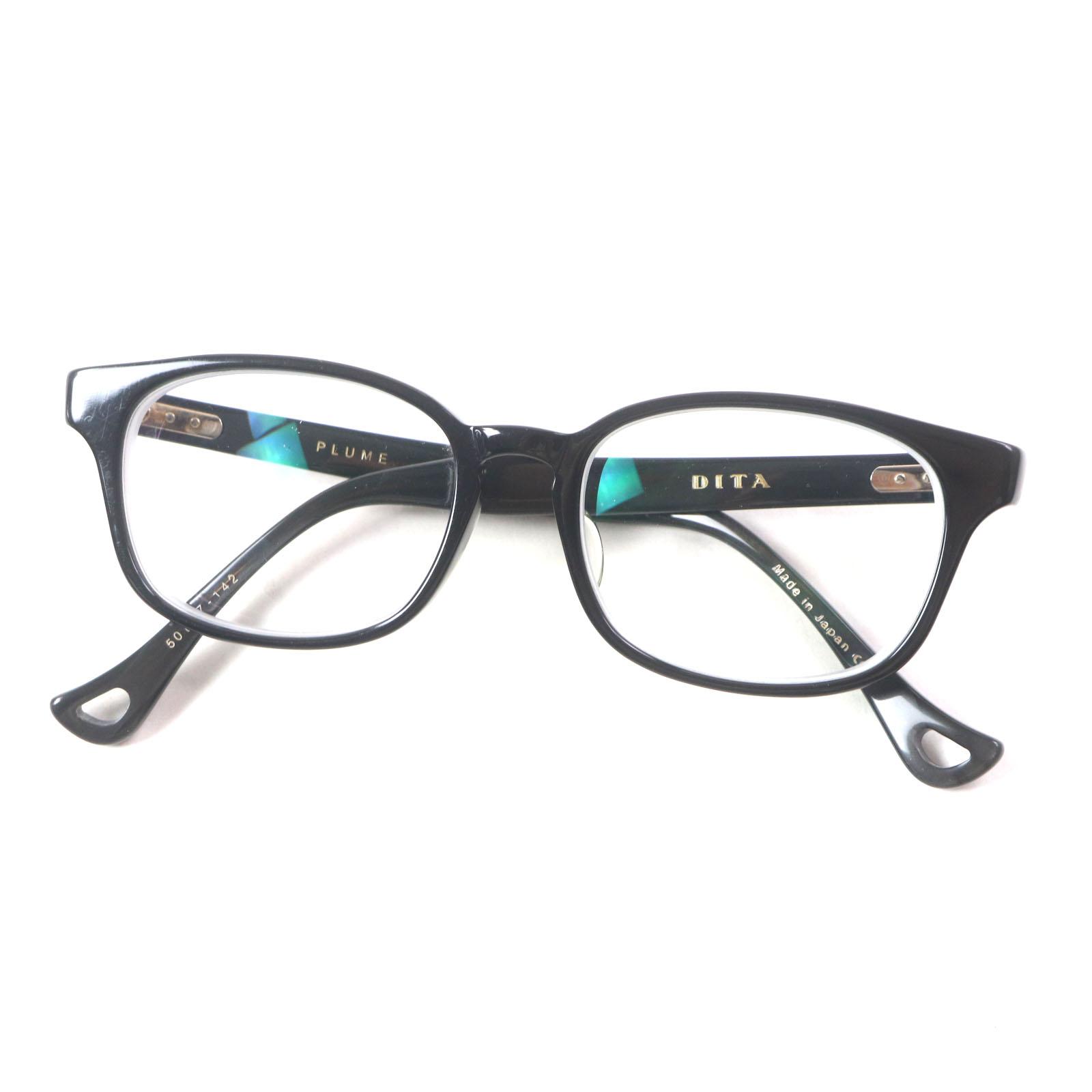 

DITA Glasses PLUME Wellington black mens DRX-3026 Used