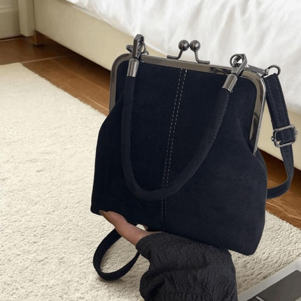 PU Retro mattierte Handtasche Kussverschluss Clutch Umhängetasche Leder Crossbody Tasche Tägliche Aktivitäten