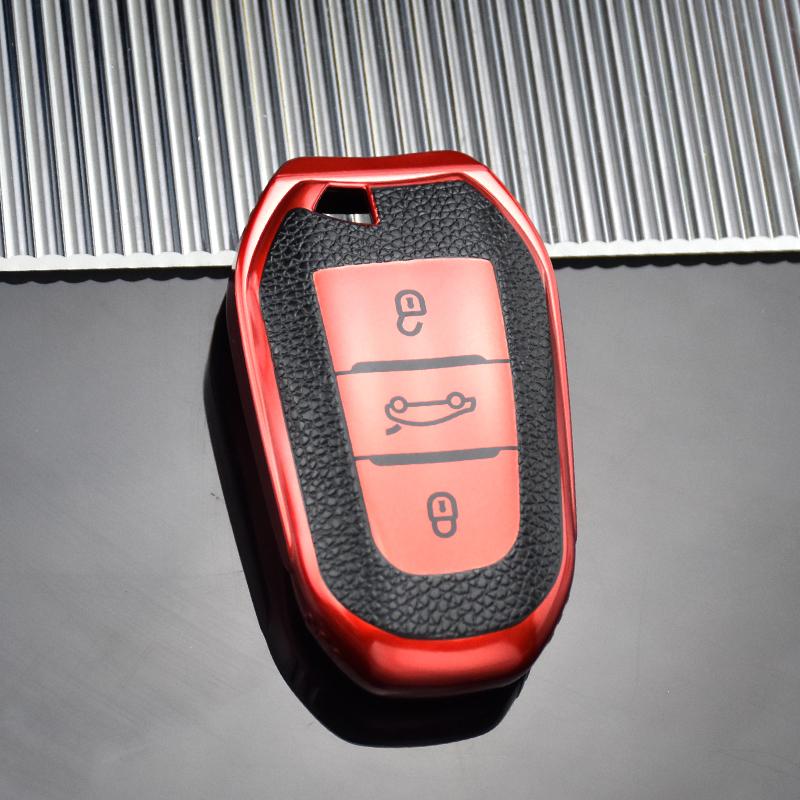 Kožené TPU puzdro na diaľkové ovládanie na kľúče do auta Kryt Taška Shell Fob Pre ​​Peugeot 2008 3008 4008 5008 308 408 508 pre Citroen C3-XR C4 C4L C6 Protector Príslušenstvo