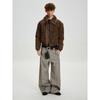Cabbage Coke American Retro Thick Cotton Jacket for Men and Women, Loose Deconstructed Brushed High-End Fur Collar Coat