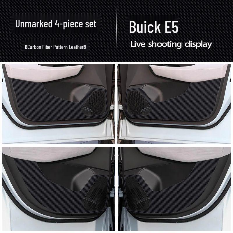 Buick E5 Door Kick Mats: Carbon Fiber Passenger Seat Protection Stickers.