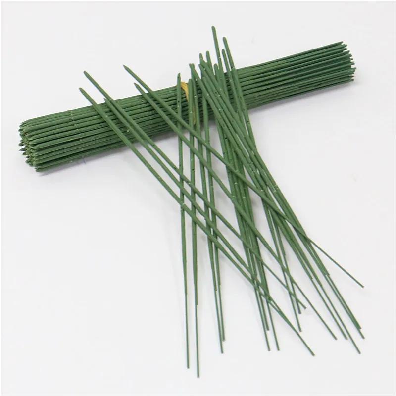 50/200pcs Plastic-clad Iron Flower Stem For Artificial Hydrangea Rose 6.69inch Flower Head Stick Rod Wedding Decor Accessory