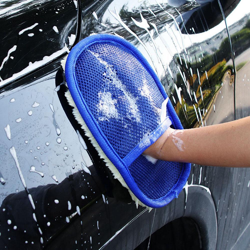 Guantes de peluche con forma de pata de oso para lavar el coche - Guantes para encerar y pulir