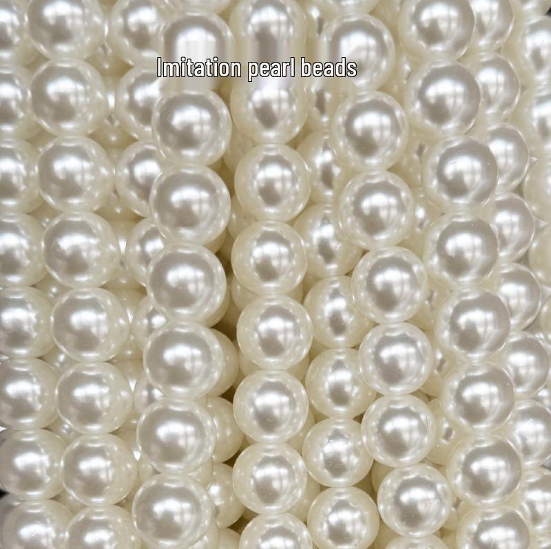 Круглые бусины под жемчуг для украшения одежды, кукол и игрушек 4mm (hole 1mm)