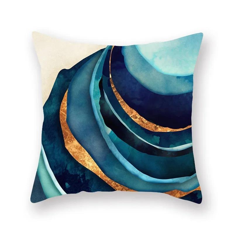 

Наволочка геометрическая горы солнце луна, креативная наволочка, украшение для дома, золотые горы 60x60cm