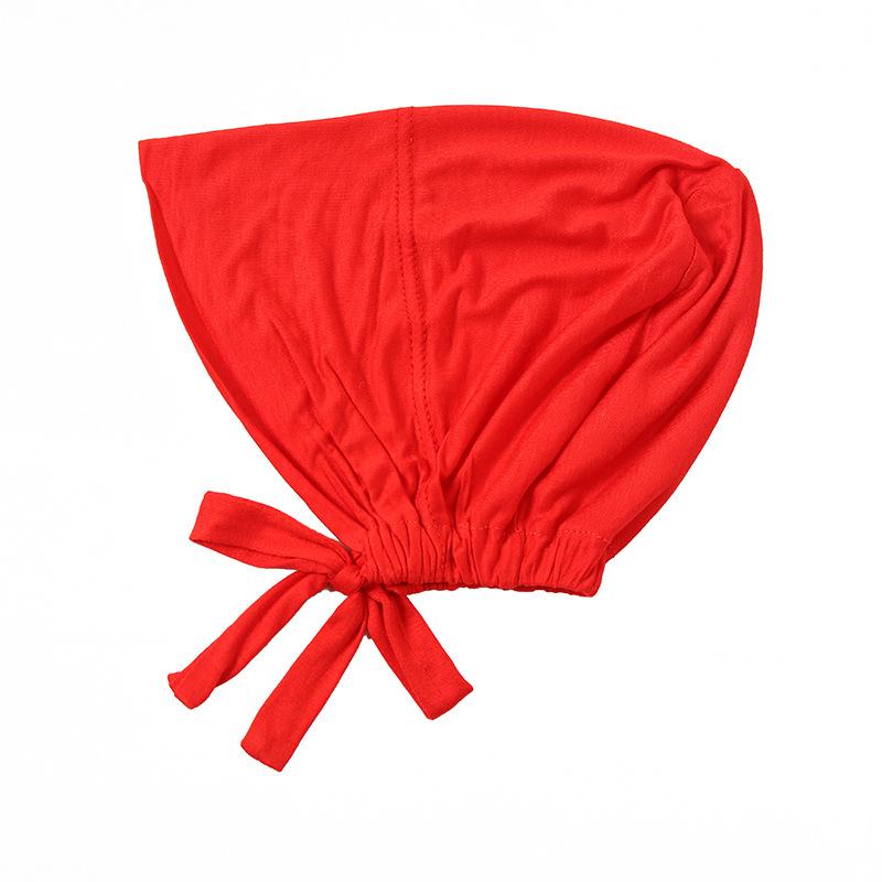Modal Mercerized Cotton Elastic Drawstring Base Cap Solid Color Women's Hijab