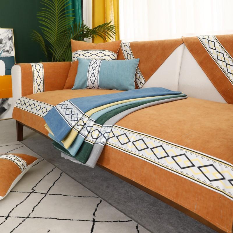 Nuovo Cuscino per Divano Quattro Stagioni Universale Cuscino per Divano Tessuto Ciniglia Cuscino per Divano Cinese Cuscino Antiscivolo