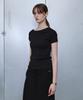 Diito One-Shoulder Short Sleeve Knit Pullover [Black]