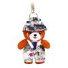 Plush Red Panda Keychain Denim Overalls Hat Stuffed Red Panda Key Ring Backpack Schoolbag Hanging Decoration Bag Charm Purse Pendant