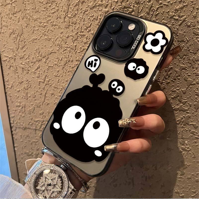 Cute cartoon big eye black briquettes for Apple 16PROMAX high-end iPhone14 Internet celebrity 13 mobile phone case xr