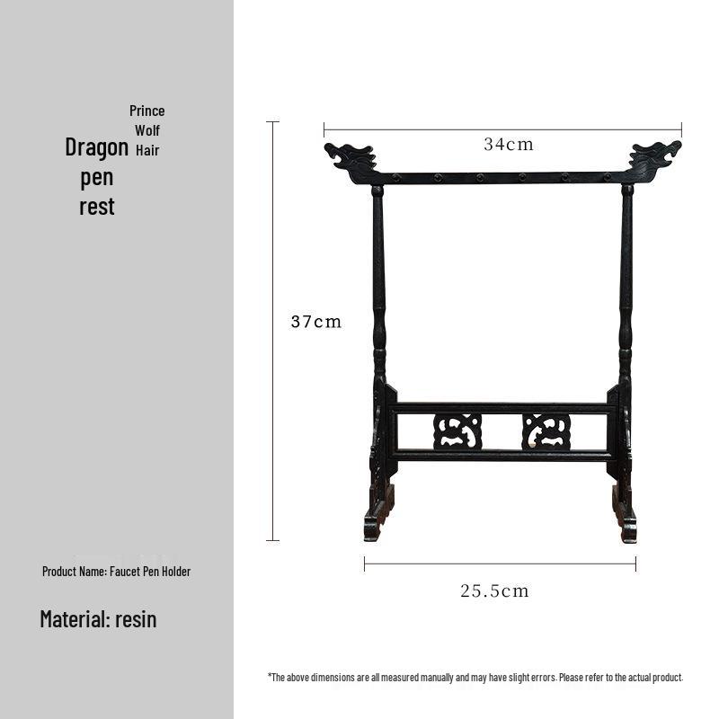 Twelve-Dragon Head Calligraphy Brush Holder – Four Treasures Study Stand