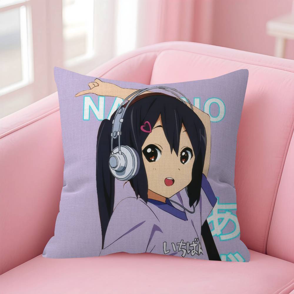 Anime Kawaii Girl KOn Cute   Pillow Cushion Cover Pillowcase Living Room Sofa Home Decor Customized
