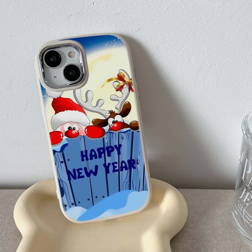 for iPhone 13 14 15 Pro Max Samsung Galaxy A14 A15 A24 Xiaomi 13T Redmi 12C Soft Chubby Phone Case A2 New year christmas design TPU Silicone cover