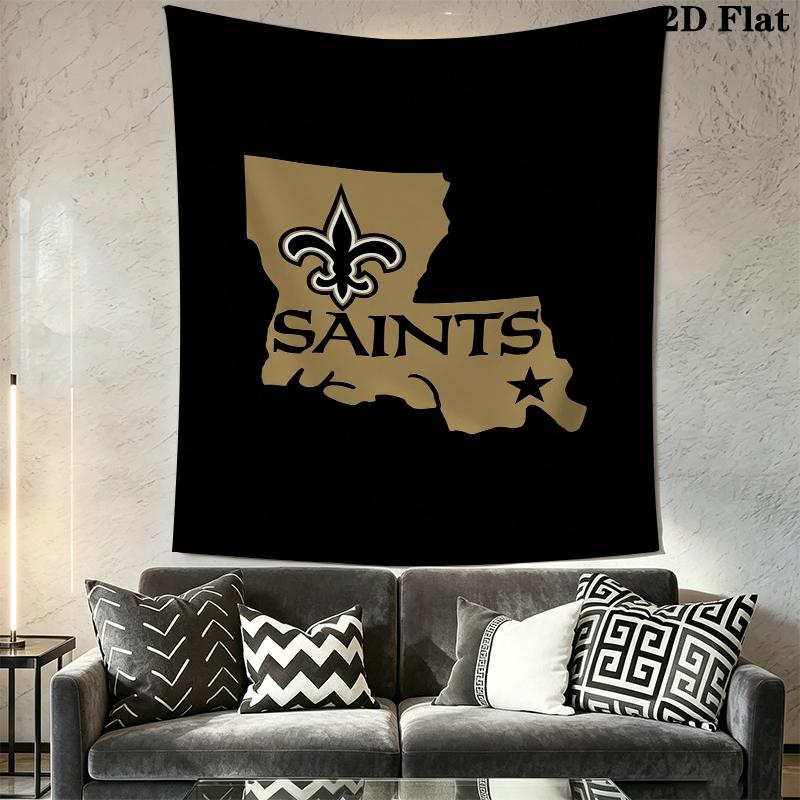 New Orleans Saints Wall Tapestry Aesthetic Wall Hanging Printed Fabric Blanket Decorative Tapestries for Bedroom Living Room Home Decor