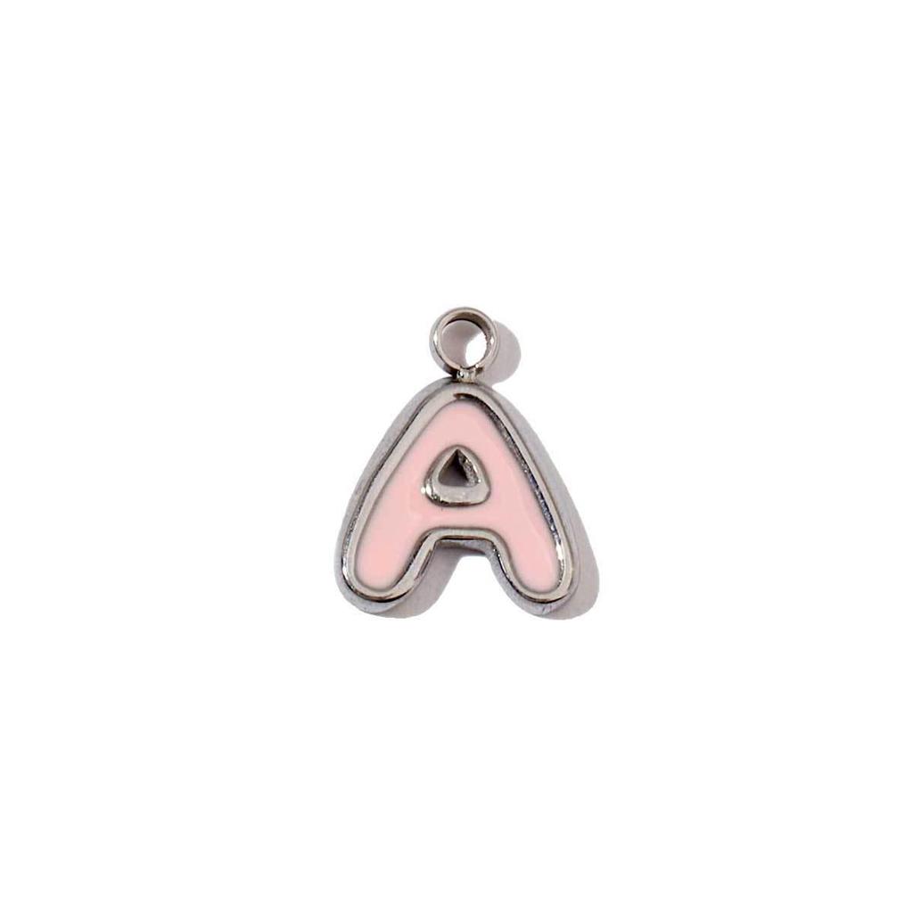Mixed Color Titanium Steel Alphabet Beads: Non-Fading Necklace & Bracelet Pendants