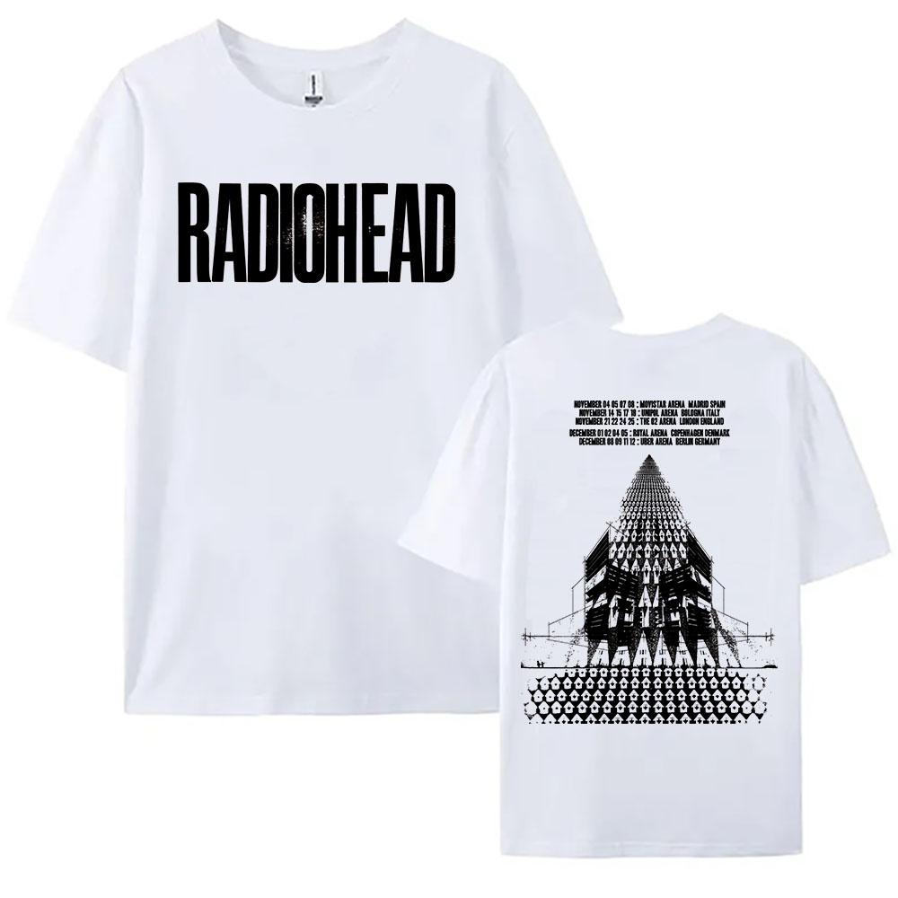 Rock Band Radiohead Tour 2025 Tshirts Cotton Fashion Short Sleeve Female T-shirt Casual O-neck Unisex Streetwear Printing Tees