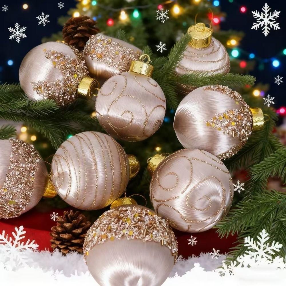 16Pcs/set 8 CM Christmas Tree Ornaments 9 Pcs Xmas Tree Decorations  Home Decor