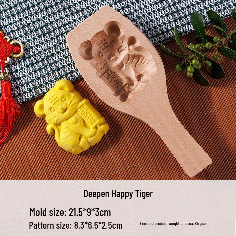 Wooden Mooncake & Pastry Mold - Solid Wood Baking Tool for Biscuits, Qingtuan, Mung Bean Cake, and Pasta.