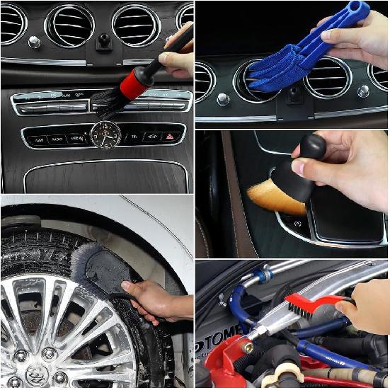 Car Detailing Brush Set, 11Pcs Car Detailing Kit Includes Car Interior Detailing Brushes, Car Wheel & Tire Brush For Rim Cleaner, Car Cleaning Brush