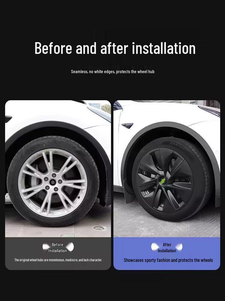 Compatible 19-Inch Wheel and Tire Covers for Original Tesla Model Y with Protective Rings