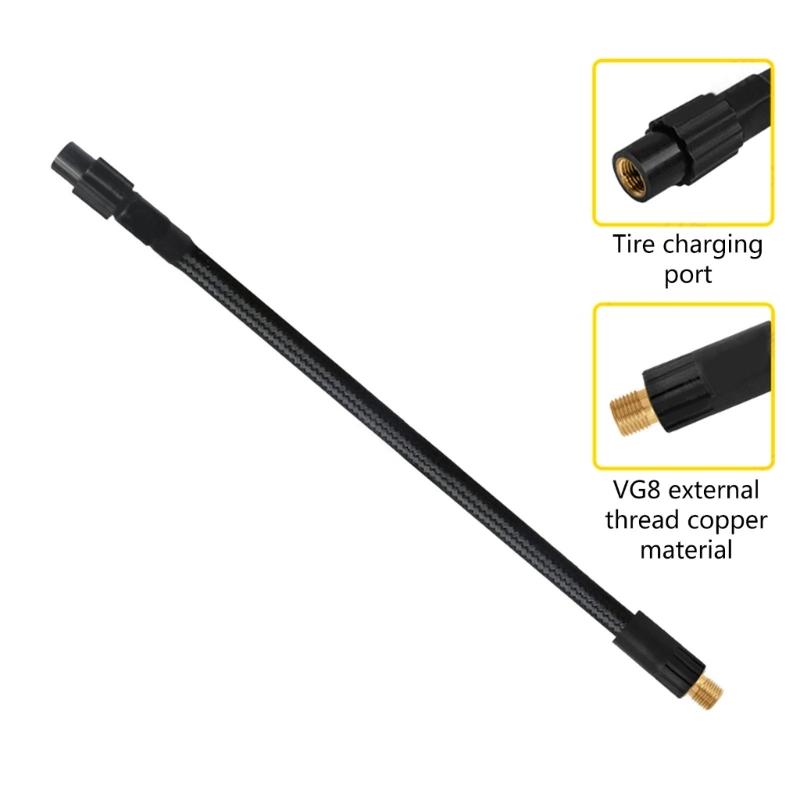 VG8 Vehicle Flexible Clip On Air Line Tyre Tire Inflator Hose 16cm-80cm Long