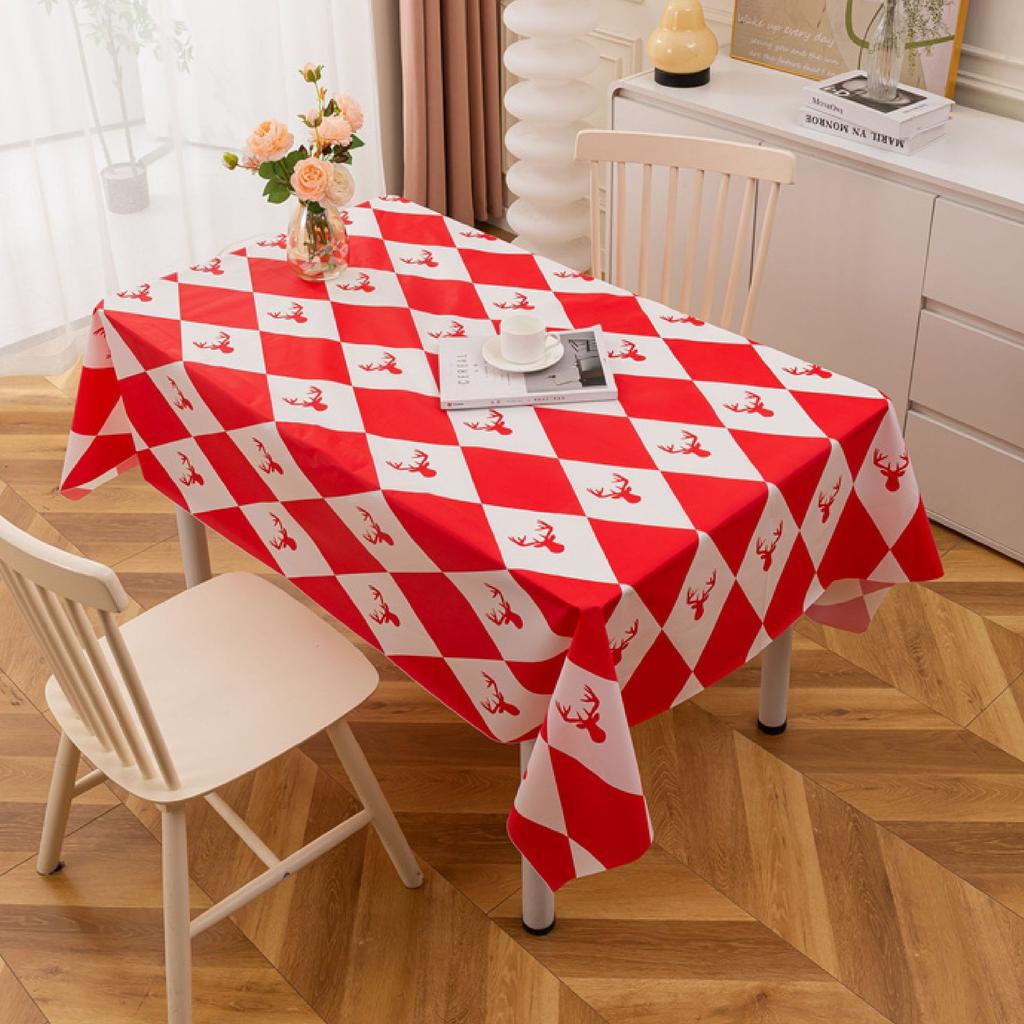 Waterproof And Oil-Proof Leave-In Premium Tablecloth Home Modern Peva Plaid Picnic Cloth Tablecloth