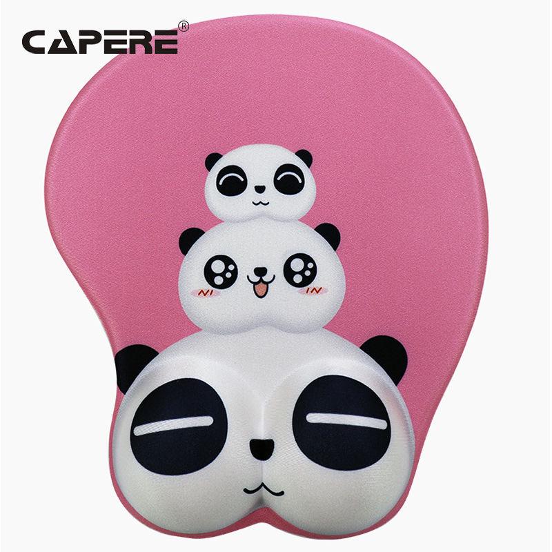 Cartoon Cute Girl 3D Silicone Mouse Pad with Wrist Rest for Office & Esports