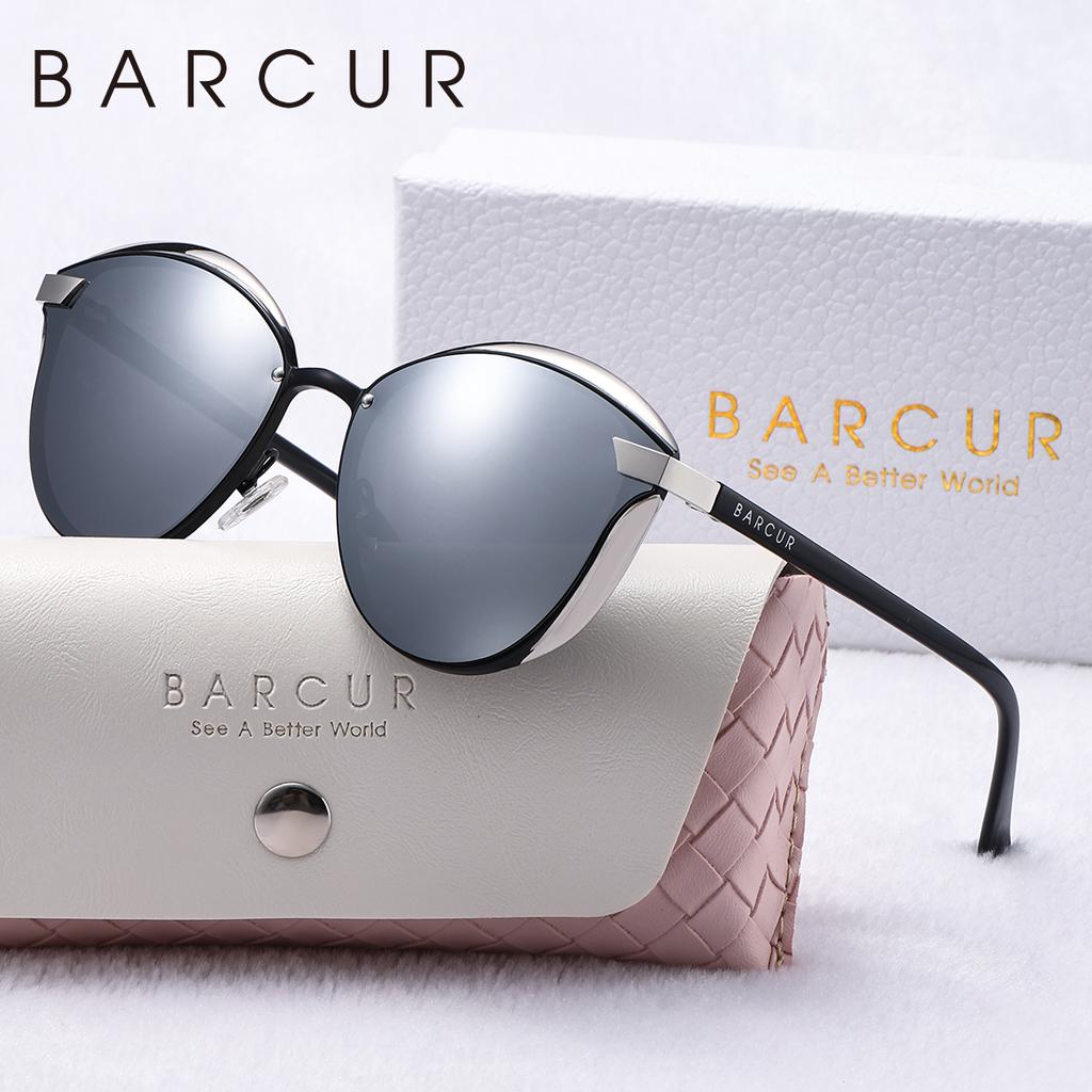 BARCUR Luxury Brand Delicate Fantasy Rimless Cat Eye Polarized Sunglasses Casual Party Vacation Travel UVA*B Women Sunglasses