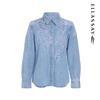 ELLASSAY Women's Elegant Lace Denim Shirt