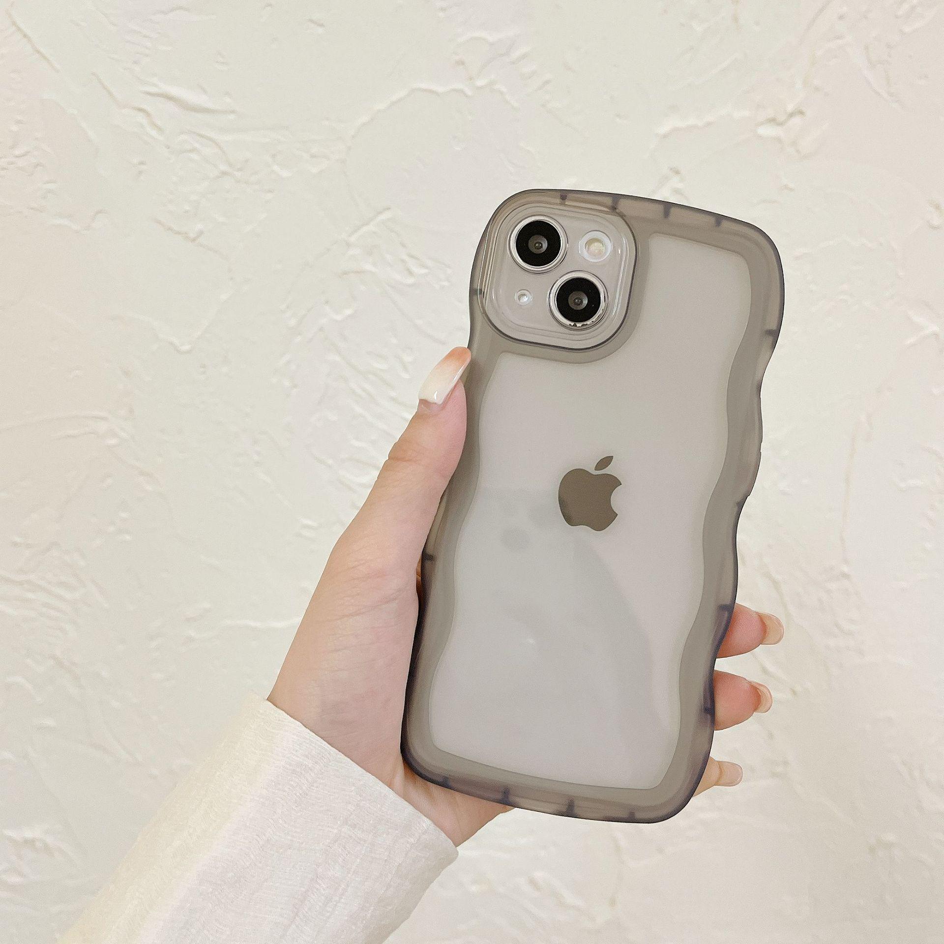 

М який захисний чохол з хвилястим краєм для Apple 17PRO/16PROMAX - Напівпрозорий, Ударостійкий, Модний чохол iPhone 17 Pro Max чорний