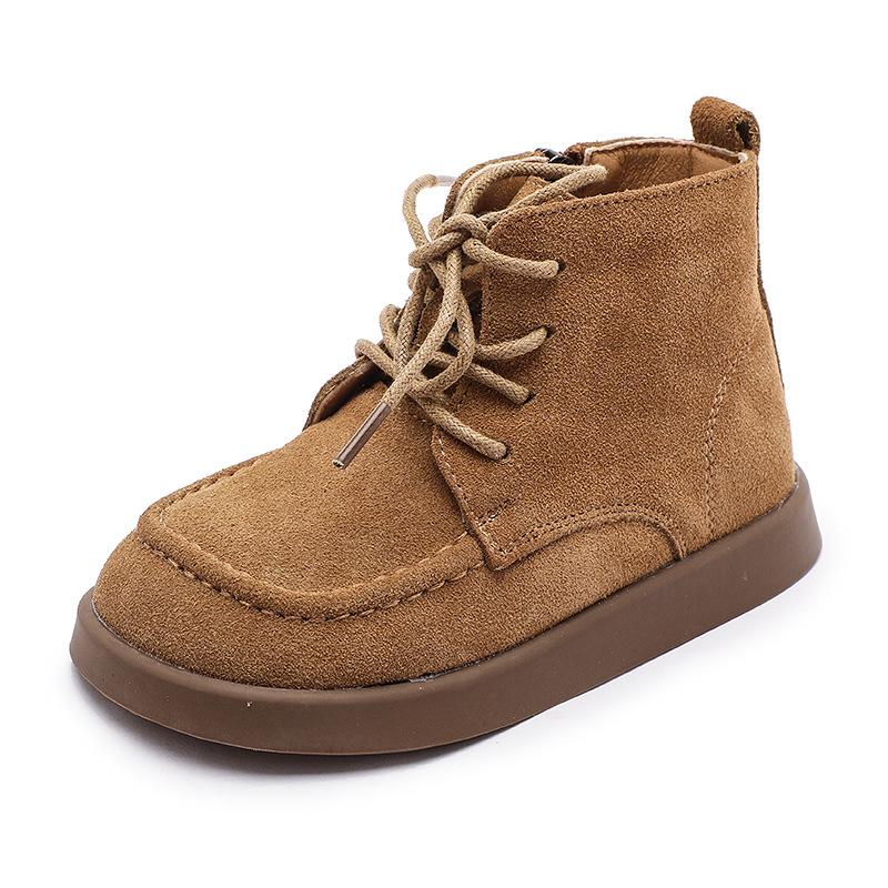 Kinder Martin Stiefel 2025 Herbst neu Britischer Stil Leder Jungenstiefel Babyschuhe Frühling und Herbst Einzelschuhe Mädchen Kurzstiefel