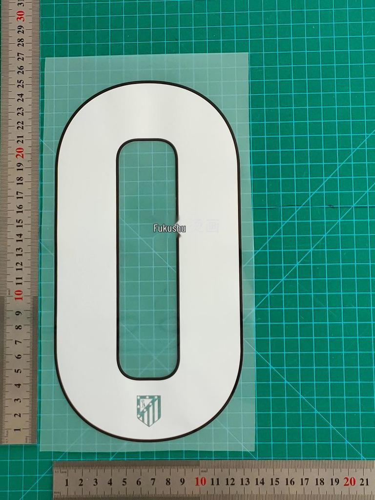 Atletico Madrid 25-26 Away Jersey Number and Letter Heat Transfer Stickers, B Grade, Adult Size