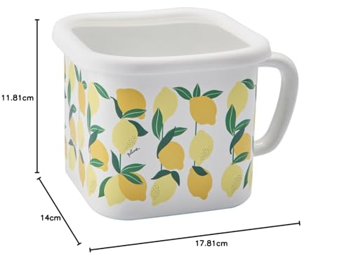 Toyo Horo Plune Enamel Multi-Square Pot, Lemon, Size: Approx. W17.8 D14 H11.8 YJ-825