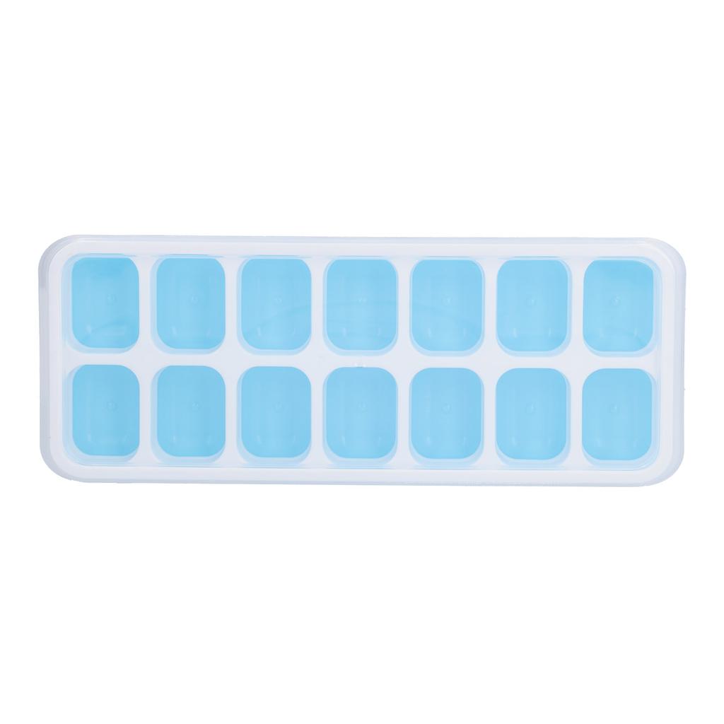 Ice Cube Tray Food Grade Plastic Silicone Ice Mold with Removable Lid for CocktailBlue