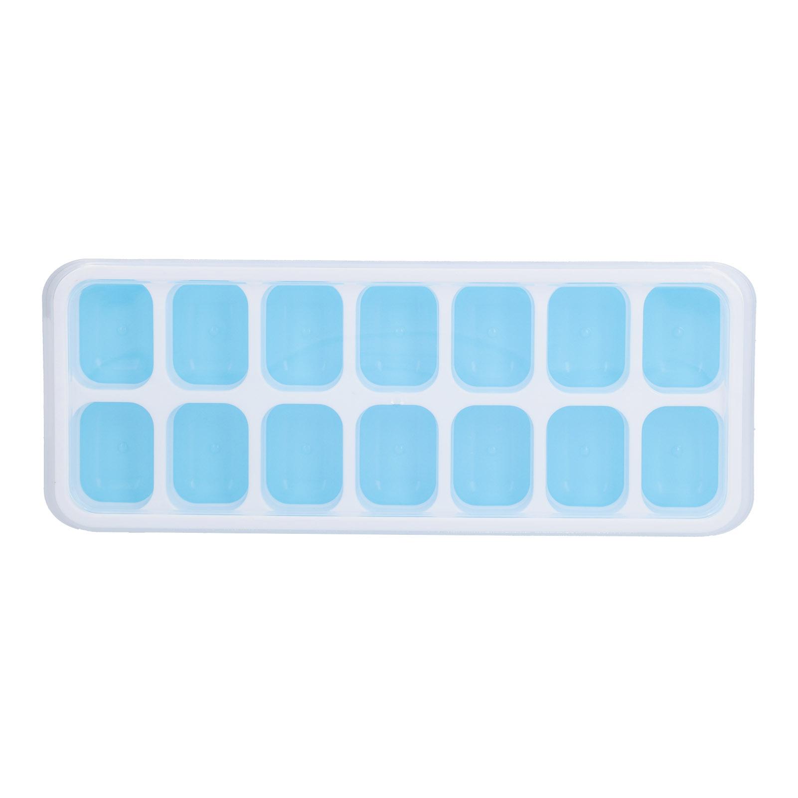 

Форма для льда из пищевого пластика и силикона со съемной крышкой для коктейлей Green синий