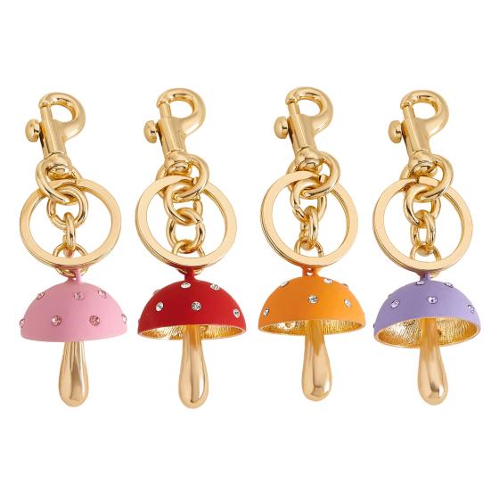 Keychain Mushroom Shape Fade-Resistant Alloy Keyring Backpack Key Holder Women Bags Cars Keys Decoration