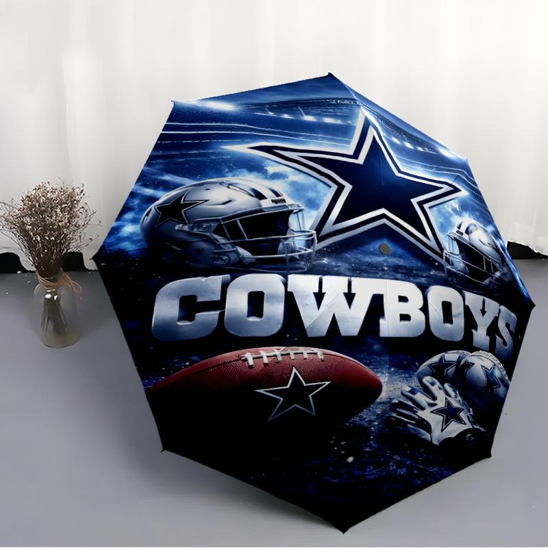 1pc Dallas Cowboys Umbrella, Sun Protection, And UV Shielding. It Has Eight Sturdy Ribs for Outdoor Use And Perfect As a Holiday Gift