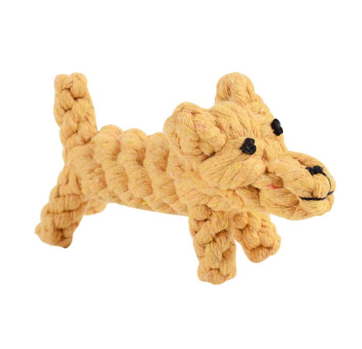 High Quality Durable Small Animals Design Recycled Cotton Braided Rope Chew Pet Tough Squeaky Dog Chew Toys