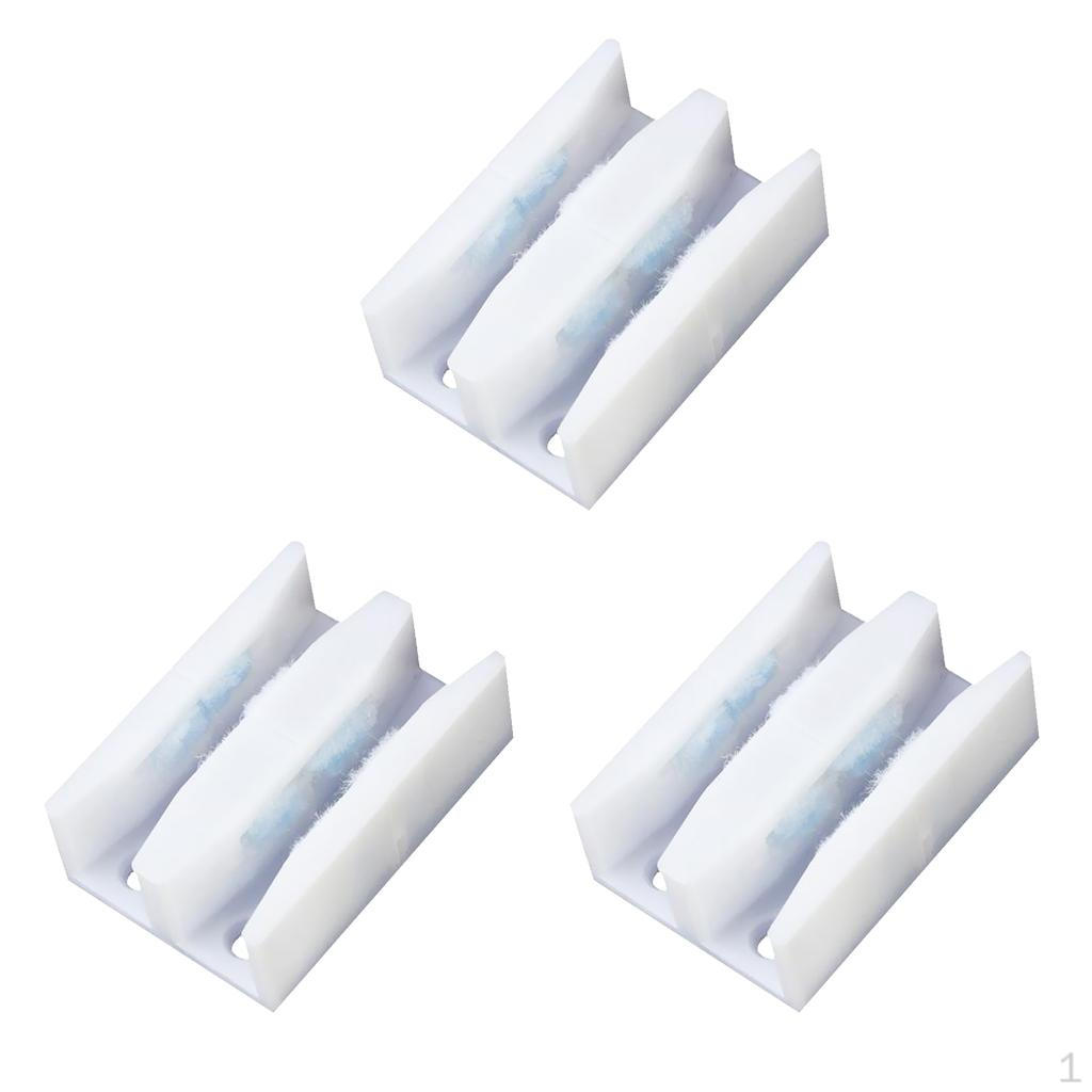 

3Pieces Sliding Door Panels Bottom Guide ABS Shower Jamb Color White For Dusting Purpose