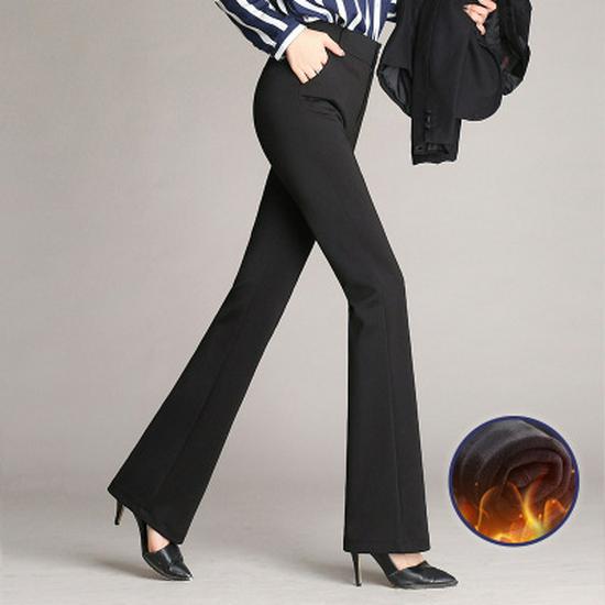 Dámské nadměrné kalhoty s vysokým pasem, splývavé, s mikro rozšířením - Neformální kolekce jaro/podzim 2025